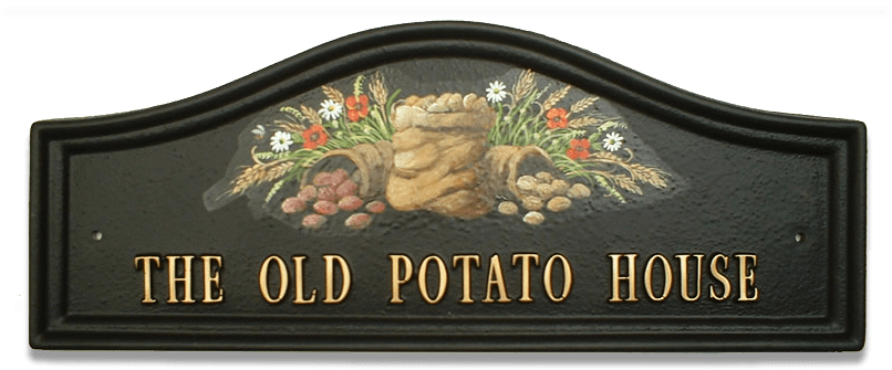 Potato Sacks house sign