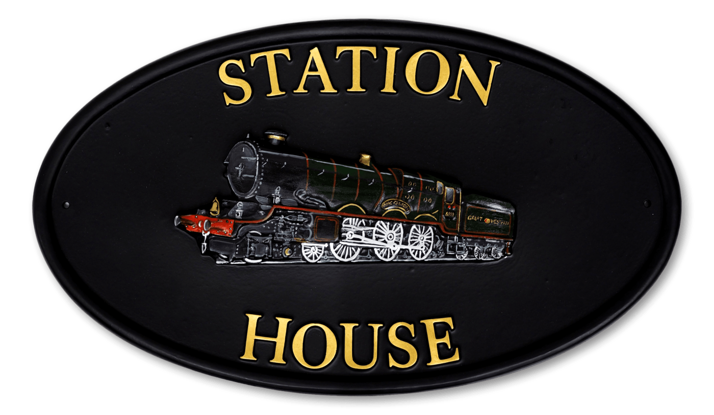 Train house sign