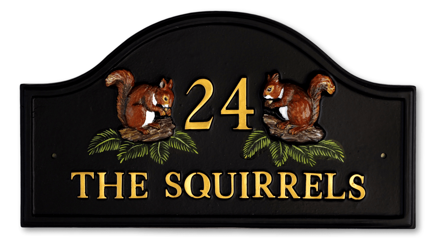Squirrels Split house sign