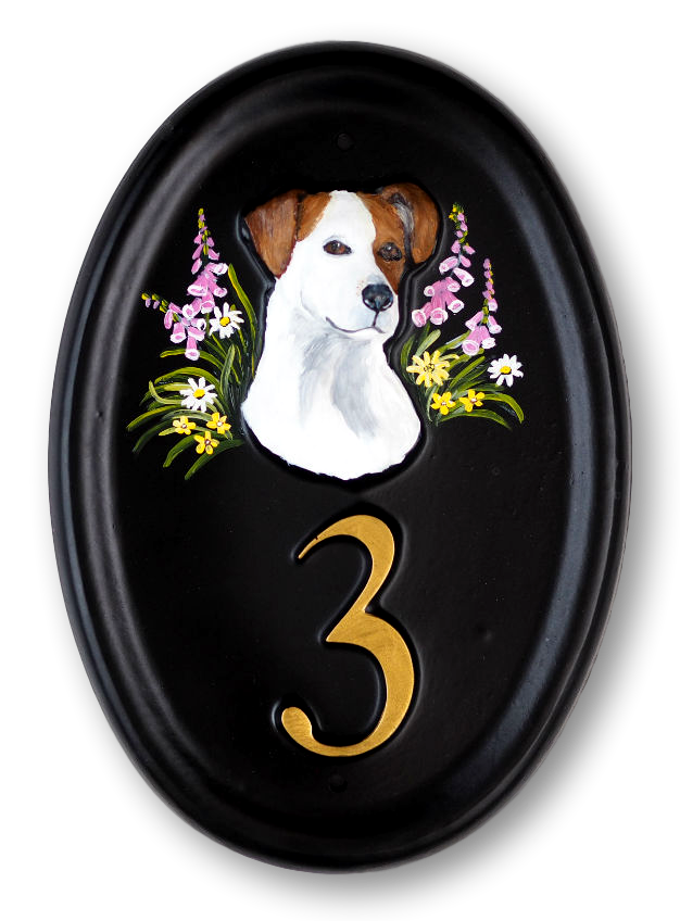 Jack Russell Head house sign