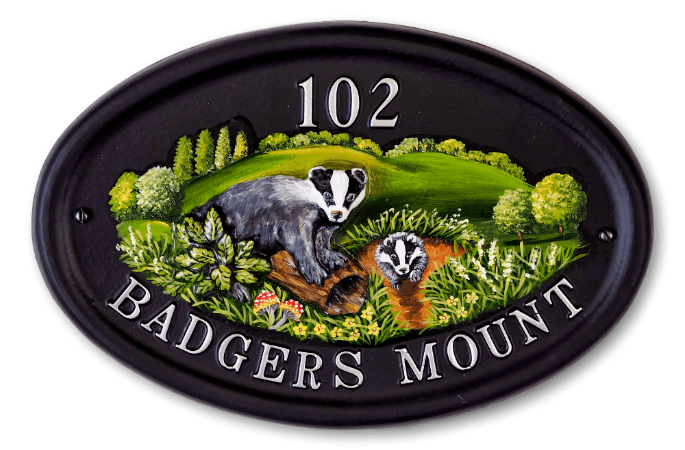 Badger & Flat Painted house sign