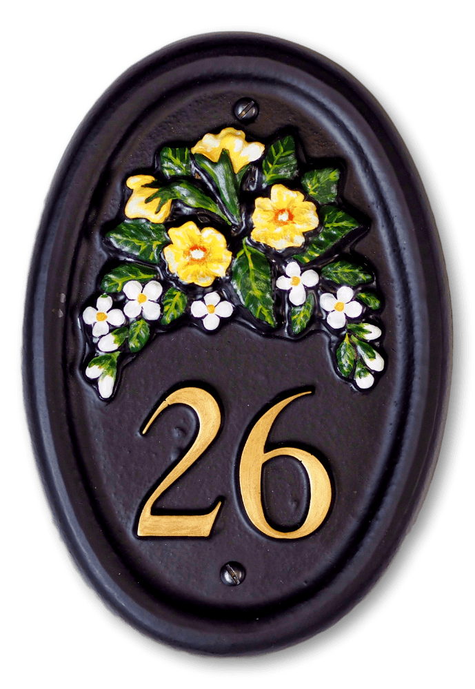 Primrose & Small Flowers house sign