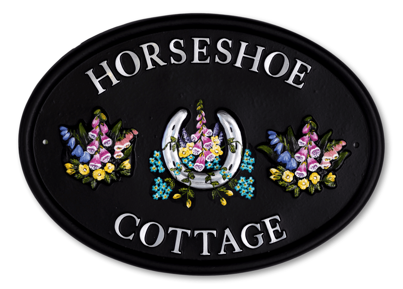Horseshoe & Flowers house sign