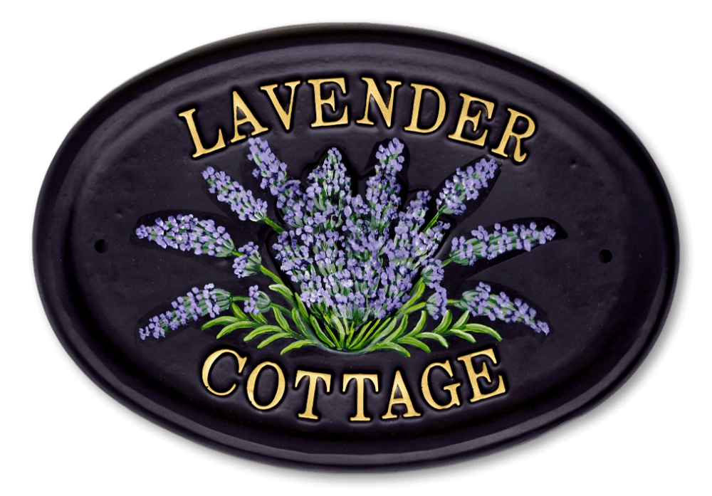 Lavender house sign