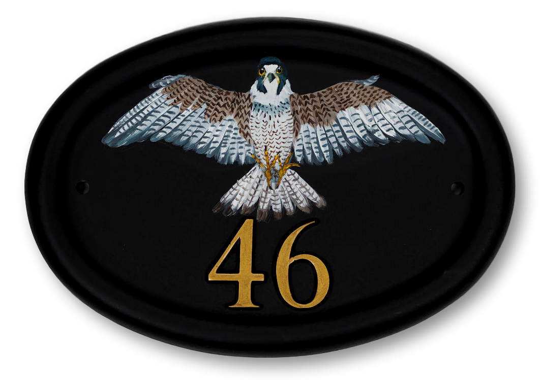 Peregrine Falcon Flat Painted house sign