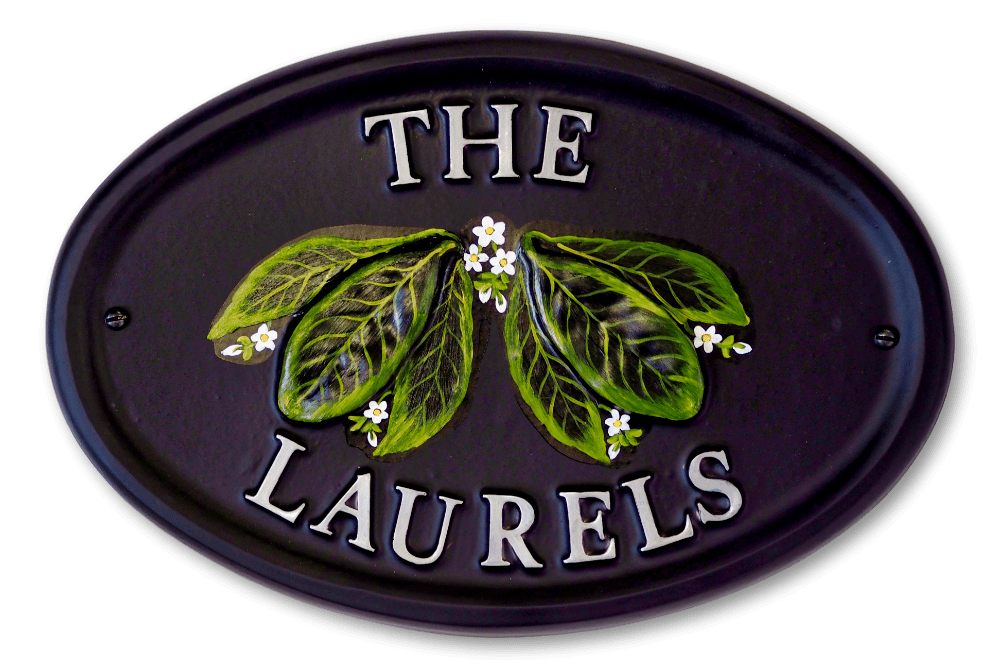 Laurel Leaves house sign