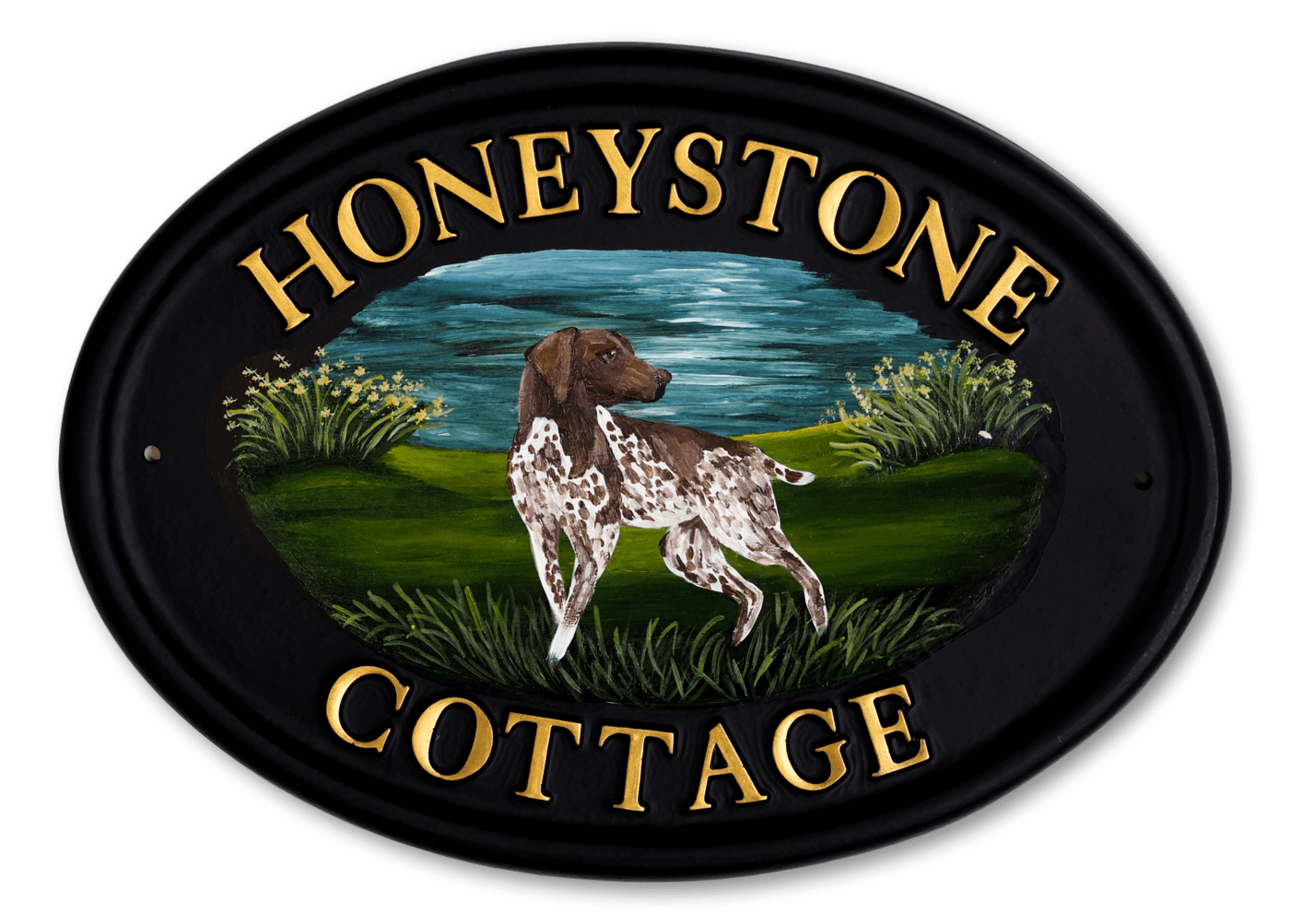German Pointer Flat Painted house sign