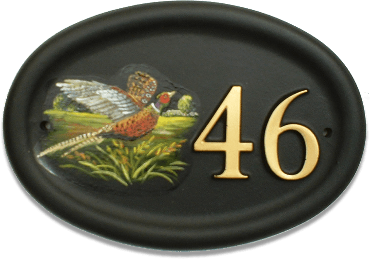 Pheasant Flat Painted house sign