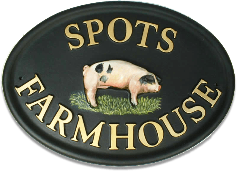 Pig Spotted Large Animal House Signs Village Green Signs