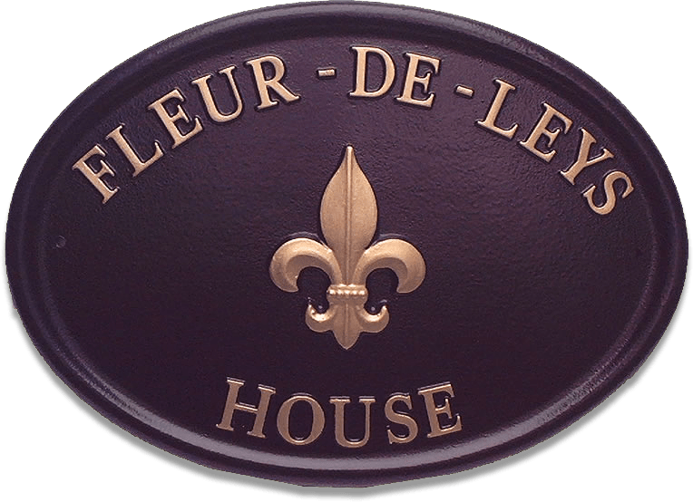 Fleur De Leys house sign