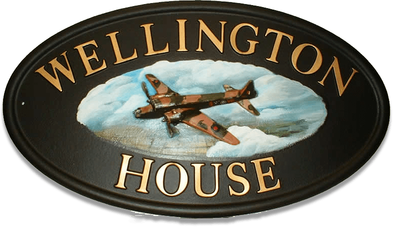 Plane Wellington Bomber house sign
