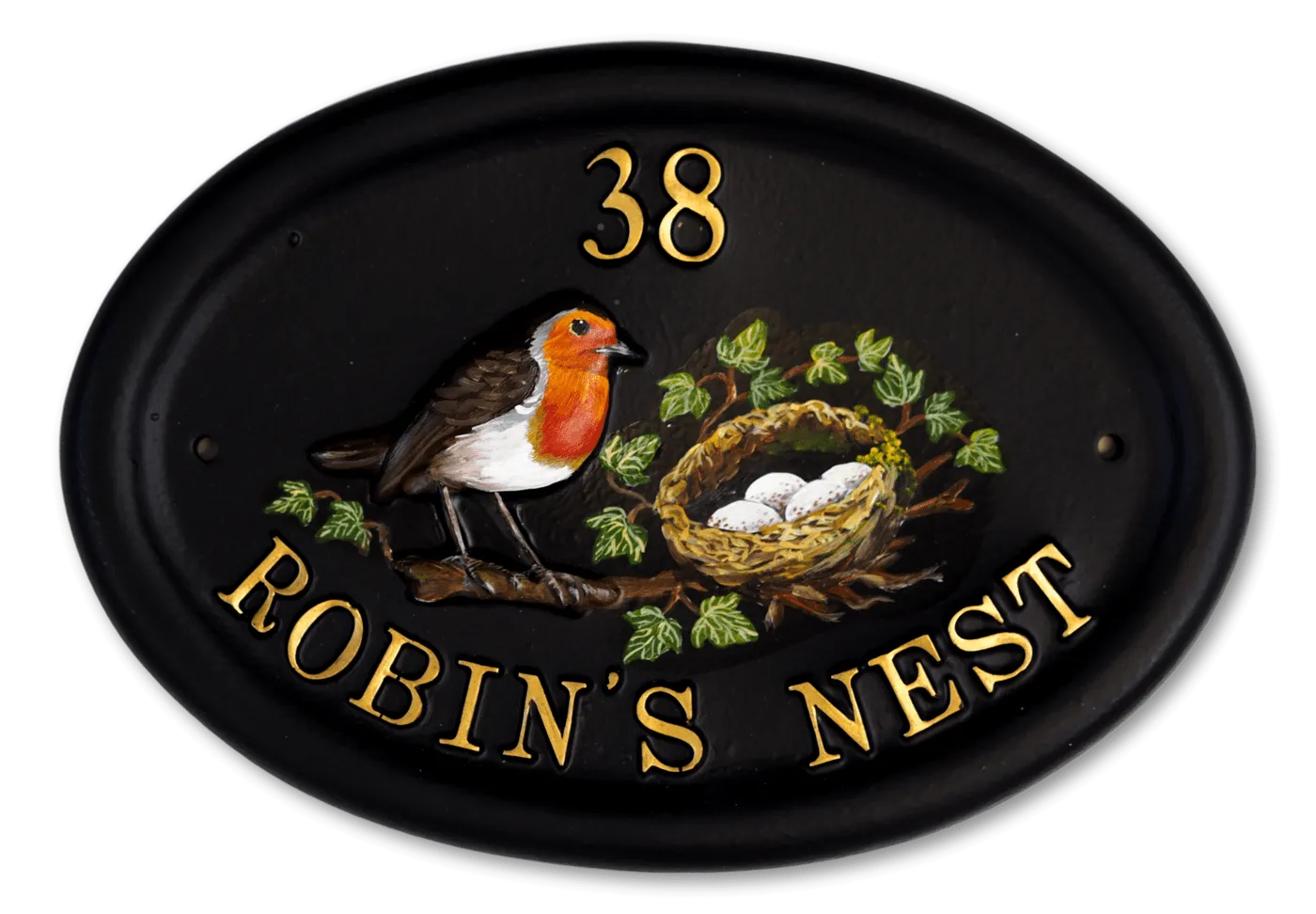 Robin & Flat Painted Nest