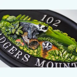 Badger & Flat Painted Badger close-up. - A5fpa-1