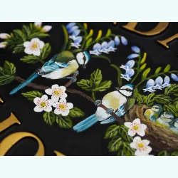 Bluetits & Flat Painted Chicks Close Up - B10fpa-close