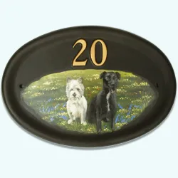 Dogs Flat Painted - D44fpb