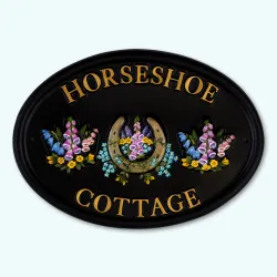 Horseshoe & Flowers - M90b