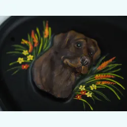 Labrador Head Chocolate Close Up - D68b-close