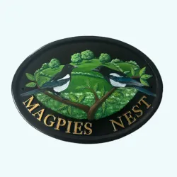 Magpies Flat Painted - B60fpa - 14x10"