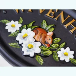 Mouse In Flowers close-up. - A55a-2