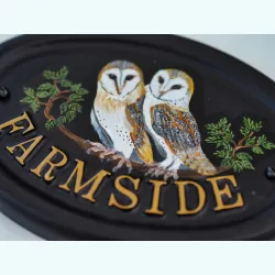 Owls Flat Painted close-up. - B77fpa-close