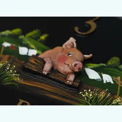 Pig On Fence Close Up - A62a-close