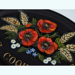 Poppies & Wheat Close Up - F96a-close