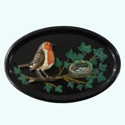 Robin & Flat Painted Nest