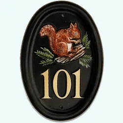 Squirrel Red On Log - A80a