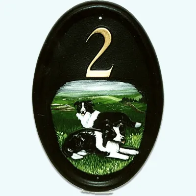Product Border Collies Flat Painted Image